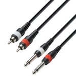 Adam Hall Cables K3 TPC 0600 M - Audio Cable 2 x RCA Male to 2 x 6.3 mm Jack Mono, 6 m