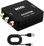 Adaptateur Hdmi Rca Vers Hdmi, Pr En Charge 1080p 60 Hz Avec Câble Usb-C, Adaptateur Rca Vers Hdmi Pour Wii/Ps2/Ps3/Pc/Xbox/Snes/N64/Stb/Vhs/Vcr/Dvd/Appareil Photo