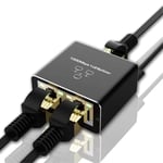 Ethernet Splitter 1 in 2 Output High Speed 1000Mbps RJ45 Splitter Adapter för Cat5/5E/6/7/8 kabelroutrar och mer