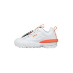 FILA Femme Disruptor Flower WMN Basket, White-Fiery Coral, 39 EU Étroit