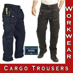 Lee Cooper Mens Work Trousers Multi Pocket Heavy Duty Knee Pad Workwear Pants