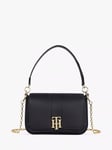 Tommy Hilfiger Monogram Lock Satchel Shoulder Bag, Black