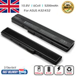 6 Cell Laptop Battery For Asus K52 K52f A52 A52f A52j A32-k52 A52f A42 X52f Uk