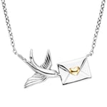 Engelsrufer ERN-LETTER-BIRD-BIDE Collier pour femme en argent sterling avec hirdelle et lettre bicolore Fermoir mousqueton Sans nickel Taille 40 + 4 cm, 50 cm, Argent sterling, Pas de gemme