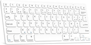 Clavier Sans Fil, Clavier Bluetooth Pour Ios Système, Clavier Pour Tablette Ipad 10Th/9Th/8Th/7Th/Ipad Pro 11/12.9/Ipad Mini 6/Ipad Air 5/4/3, Iphone, Mini Clavier Azerty Francais(Blanc)