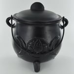 Cast Iron Cauldron XL Triple Moon Witch Magic Accessory Wicca Potions 40179