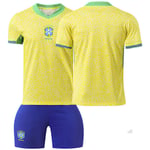 24-25 Brasilien hemmatröja kortärmad fotbollströja set XS(160-165cm)