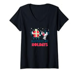 Peanuts - Snoopy wishes you the Happiest of Holidays V-Neck T-Shirt