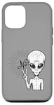 iPhone 12/12 Pro Funny and cute Grey Alien "No" V-Finger Gesture Case