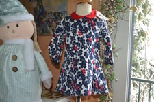 robe neuve petit bateaux 6 mois col rouge fleurs bleu blanc rouge ,,,,,