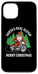 Coque pour iPhone 13 Père Noël motard sur moto Père Noël cool motard Noël