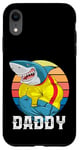 Coque pour iPhone XR Cool Funny Daddy, Strong muscles Shark, Best Dad Ever Fun