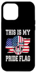 Coque pour iPhone 13 Pro Max This is my pride flag crâne drapeau américain pour homme et femme