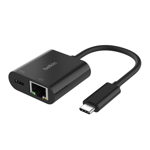 Belkin Usb-c Gigabit Ethernet + Charge Adapter 100w Pd Usb 3.2 Gen 1 (3.1 Gen 1) Type-c