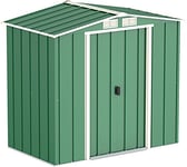 Duramax ECO 6 x 4 (2.17 m²) abri de jardin en métal, Abri de jardin en métal galvanisé à chaud, Abri de stockage d'outils, structure de toit renforcée, abri en métal sans entretien, vert