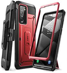 SUPCASE Unicorn Beetle Pro Series Rugged Holster & Kickstand Case for 6.9-Inch Samsung Galaxy Note 20 Ultra (2020), Metallic Red