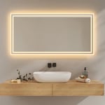 EMKE Miroir de Salle de Bain avec lumière LED, 60 x 120 cm, antibuée, Miroir de Salle de Bain, 2 températures de Couleur (Blanc Chaud/Blanc Froid), Interrupteur à Levier, Horizontal/Vertical, Miroir