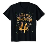 Youth It's my 4th Birthday Girl Gifts 4 Years Old T-Shirt