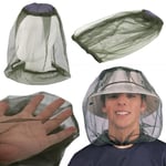 Midge Mosquito Head Net Hat Insect Fly Mesh Face Protector Travel Camping