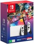 Nintendo Switch OLED Model White Super Mario Kart 8 + 12 Months Online Bundle