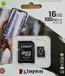 Genuine Kingston 16GB Class10 MicroSD Memory Card  smart phone Tablet camera etc