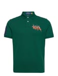 Custom Slim Fit Triple-Pony Polo Shirt Tops Polos Short-sleeved Green Polo Ralph Lauren