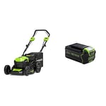 Greenworks GD40LM46SP Self Propelled Cordless Lawnmower with Brushless Motor for Larger Lawns up to 600m², 46cm Cutting Width, 55L Bag WITHOUT 40V Battery and Charger & 40V Battery G40B4