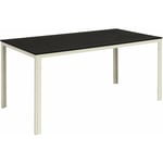 Table de bois métallique rectangulaire en acier avec haut-parleur en polyéthylène 156x78x74h