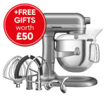 KitchenAid Artisan Contour Silver 6.6L Bowl Lift Food Mixer With FREE Gifts