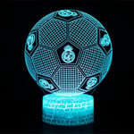 3D Phantom Football Lamp Real Madrid 7 Färger LED Touch Bordslampa Sovrum Nattlampa Present National Day- Perfet