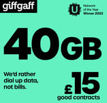 Giffgaff giffgaff 40 GB 18 month good contract SIM card