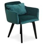 Fauteuil Scandinave Velours "Scanda" 70cm Vert