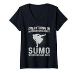 Womens Everything In Moderation Except sumo wrestling and Beer V-Neck T-Shirt