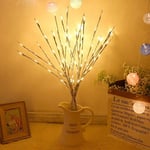 Lumières de branche, 30 pouces 20 LED Brindille de saule Branche éclairée BRICOLAGE Arbre Branches de saule Lampe à piles Brindilles (Blanc chaud)