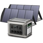 R2500 centrale électrique Générateur solaire 2016 Wh ,4 sorties ca de 2500 w, station d'alimentation portable avec 2 panneaux solaires 200 w pour