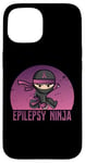 Coque pour iPhone 15 Epilepsy Ninja Support de sensibilisation à l'épilepsie avec ruban violet