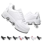 DADUDU Garçons Et Filles Déformation Rétractable Roue Patin À Roulette Invisible Ajustable Quatre Tours Roller Shoes Sports Et Loisirs Chaussures De Running