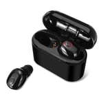 [Bluetooth 5.0] Portable TWS True Wireless Earphone Mini Noise Cancelling Stereo Sport Headphone avec boitier de chargement, Noir