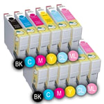 PACK 12 x CARTOUCHES D'ENCRE INKPRO COMPATIBLES MULTICOLORESE T2431 BK - T2434 Y FOR EPSON XP 55