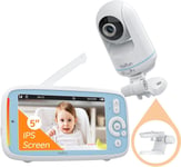 Boifun 5'' PTZ Video Baby Monitor Camera,App Control,Feeding Reminder, Lullabies