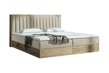 Harmony Seng med Oppbevaring Sengegavl 160x200 cm - Beige Familieseng