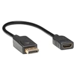 Eaton Tripp Lite Series DisplayPort to HDMI Video Adapter Video Converter (M/F), HDCP, Black, 1 ft. - Adaptateur vidéo - DisplayPort mâle pour HDMI femelle - 30.48 cm - noir - moulé