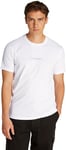 Calvin Klein T-Shirt Manches Courtes Homme Minimal Logo Tee Col Ras-du-Cou, Blanc (Bright White), XL