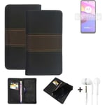 Phone Case + earphones for Motorola Moto E40 Wallet Cover Bookstyle protective