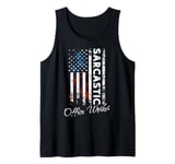 Office Worker Sarcastic Office Worker US Flag Office Worker Tank Top