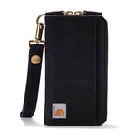 Carhartt Femme Casual Canvas Clutch Wallets for Women Portefeuille, Pochette en Nylon Duck Lay-Flat (Noir), Taille Unique