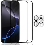 2-Pack Iphone 16 Pro Max Skärmskydd & 1-Pack linsskydd - Härdat Glas 9H - Super kvalitet 3D