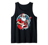 Santa Claus Rocker Guitar Player Rock and Roll Christmas Tank Top