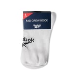 Reebok UNISEX Active Foundation CREW SOCKS, white, S