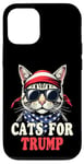 Coque pour iPhone 12/12 Pro Cats For Trump Funny Pets For Trump Drapeau USA